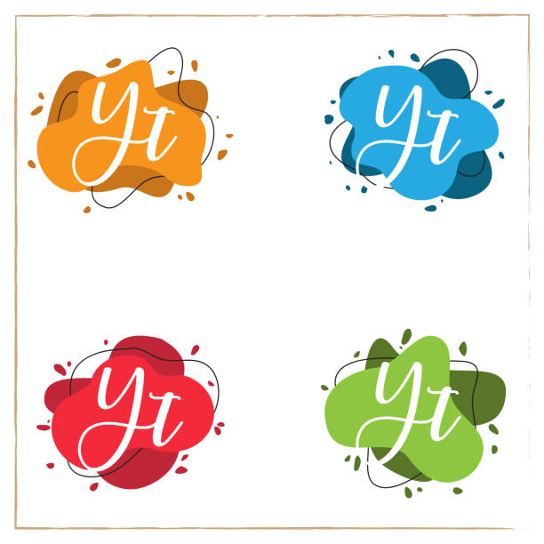 YT letters with liquid  template YT letters with liquid  template, colorful liquid  vector yt stock illustrations