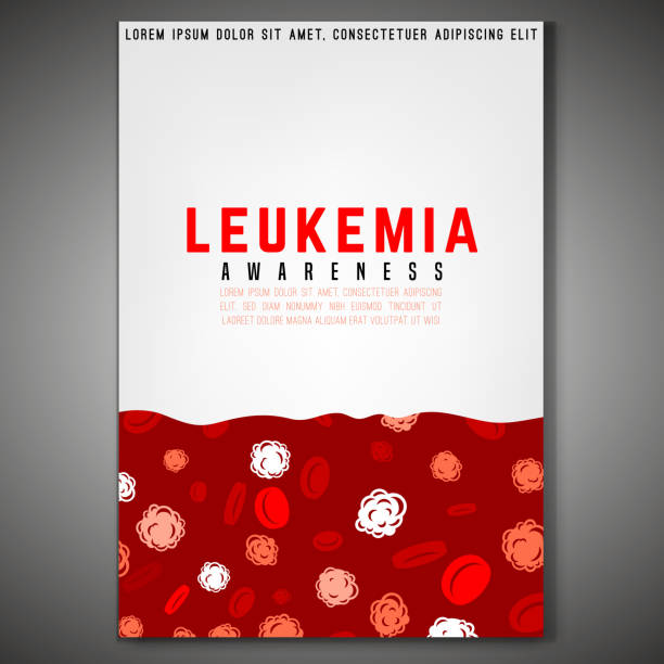 Leukemia awareness image Leukemia vertical poster in bright colors. White and red blood cells in flat style. Leukaemia disease awareness. Editable vector illustration. Medical, scientific and healthcare concept. acute angle stock illustrations