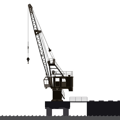 Level luffing crane silhouette