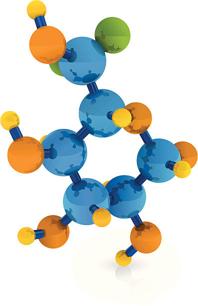 L-glucose Molecule vector art illustration