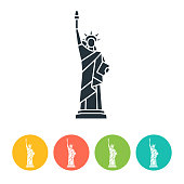 Liberty Statue flat icon - color illustration
