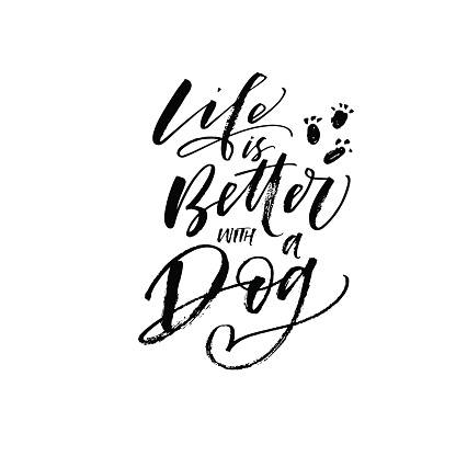 Life is better with a dog postcard.