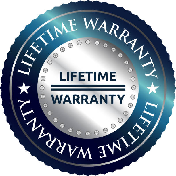 Lifetime warranty, luxurious silver round label.