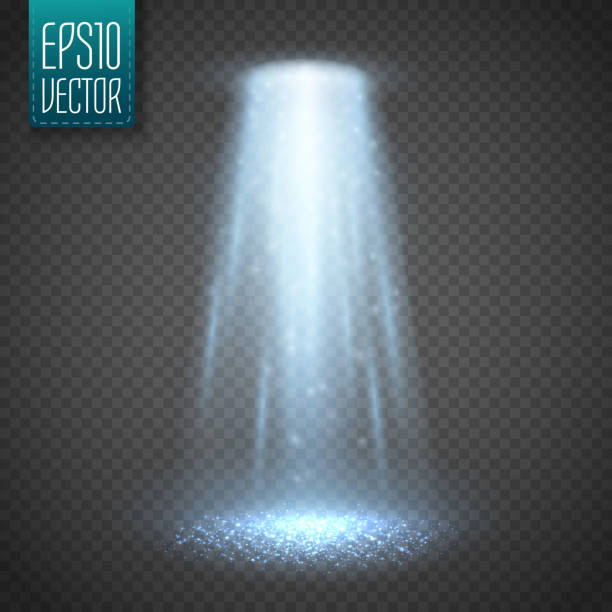 wiązka światła ufo izolowana na tle transparntu. wektor - ufo stock illustrations