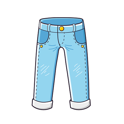 Light Blue Jeans Stock Illustration - Download Image Now - iStock