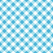 Light blue and white tablecloth argyle seamless diagonal pattern background.