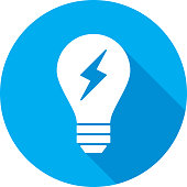 istock Light Bulb Lightning Bolt Icon Silhouette 950922236