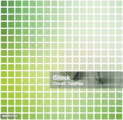 istock Light green shades rounded mosaic background over white square 804917162