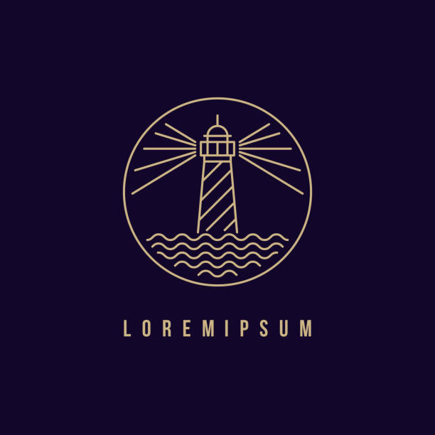 leuchtturm-logo-design - leuchtturm stock-grafiken, -clipart, -cartoons und -symbole