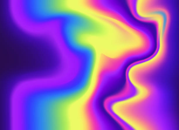 밝은 무지개 빛깔의 홀로그램 호 일 텍스처 - holographic foil stock illustrations