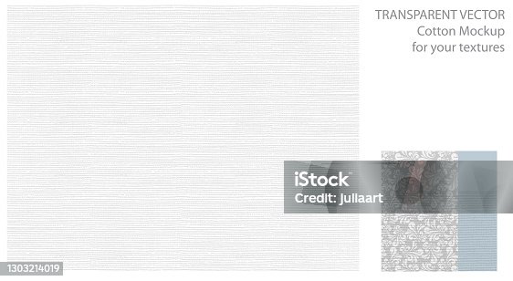 istock Light pattern with cotton or linen texture. Vector background for your design with transparent shadows 1303214019