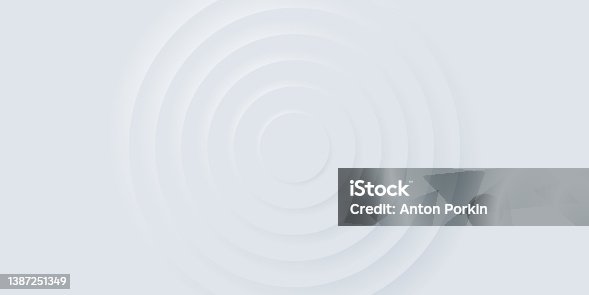 istock Light Round Texture Pattern. Circular White, Gray Background in Neumorphism Style. Minimal Trendy Neomorphism Template. Growth Circle Platform. 3D Abstract Wallpaper Design. Vector Illustration 1387251349
