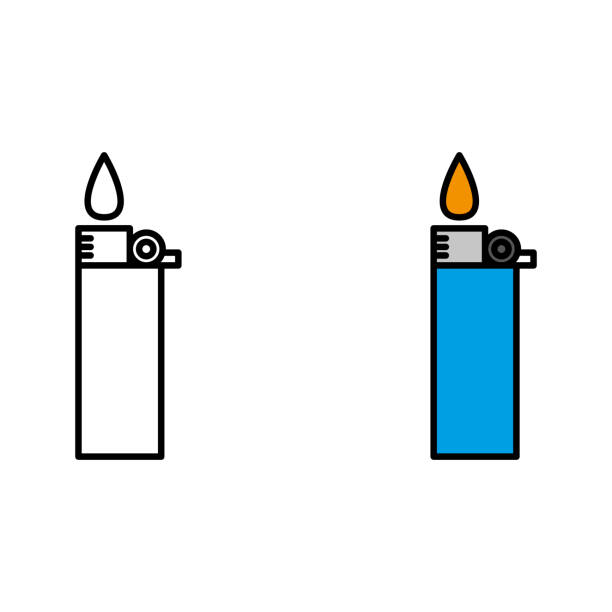 lighter 12 a set of lighter icons cigarette lighter stock illustrations