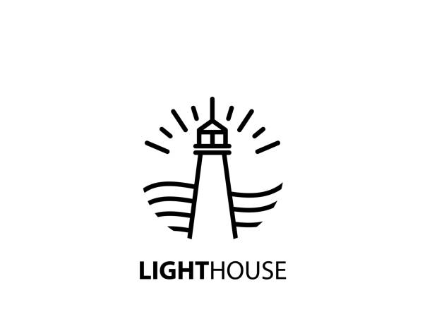 leuchtturm-symbol - darstellung - leuchtturm stock-grafiken, -clipart, -cartoons und -symbole