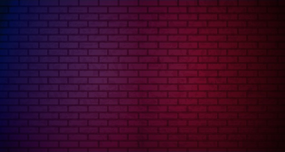 Lighting Effect red and blue on brick wall