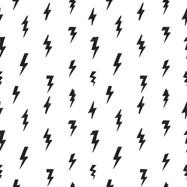 Lightning bolt seamless pattern. Grunge strike ornamental backgr Lightning bolt seamless pattern. Grunge strike ornamental background. Thunderbolt ornament lightning patterns stock illustrations