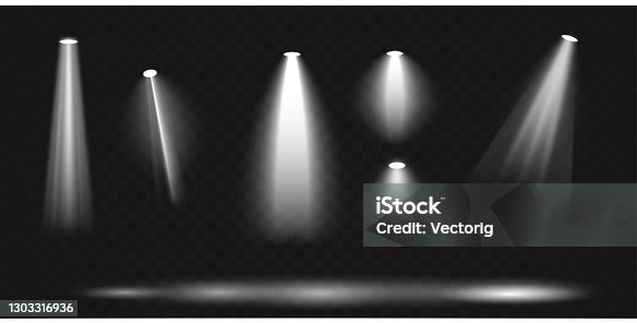 istock Lights, bright lighting with spotlights. Vector Illustration 1303316936