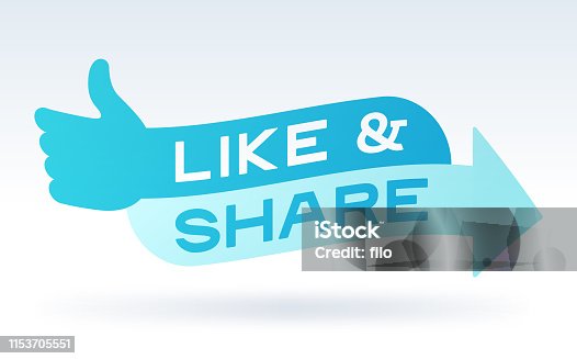 istock Like and Share Social Media Engagement Message 1153705551