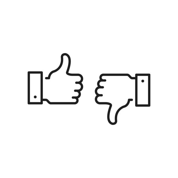 Like icon and dislike. Thumbs up and thumbs down. Black color. Modern concept. Linear stroke style. Simple stroke outline thin line design. Vector icons set Like icon and dislike. Thumbs up and thumbs down. Black color. Modern feedback concept. Linear stroke style. Simple stroke outline thin line design. Vector icons set angry face stock illustrations