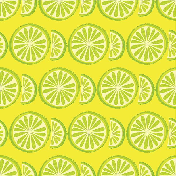 Lime Seamless Pattern vector art illustration