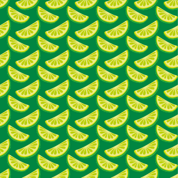 Limes. Citrus fruits seamless pattern vector art illustration