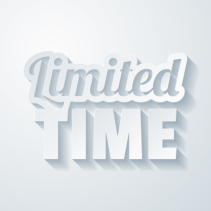 Limited Time. Icon with paper cut effect on blank background