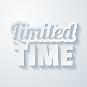 Icon of "Limited Time" with a realistic paper cut effect isolated on white background. Trendy paper cutout effect. Vector Illustration (EPS10, well layered and grouped). Easy to edit, manipulate, resize or colorize. Vector and Jpeg file of different sizes.