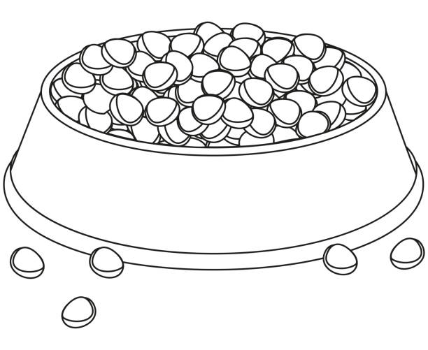 Line Art Food : Royalty free dry pet food clip art vector images