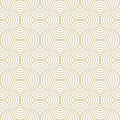 Line circle abstract background seamless pattern gold luxury color geometric vector.