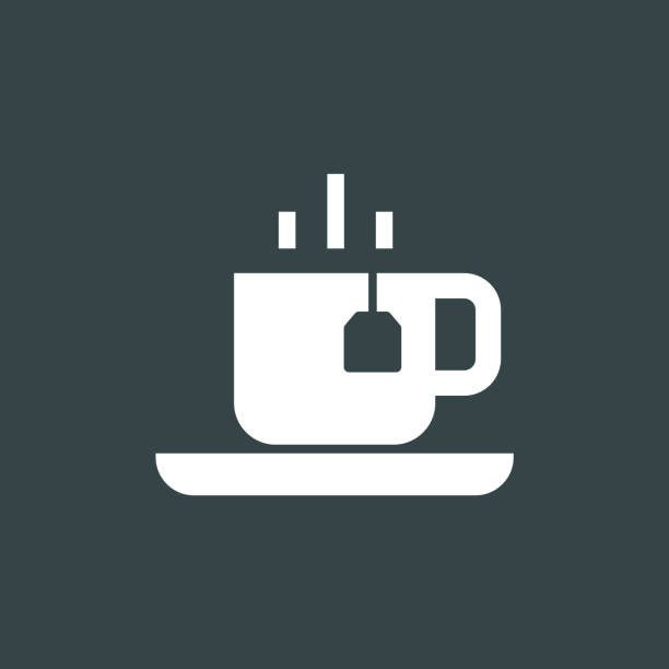 linie kaffee und teetasse icon lager-illustration. - kaffeeautomat stock-grafiken, -clipart, -cartoons und -symbole