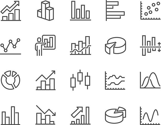 liniendiagramm-symbole - food data stock-grafiken, -clipart, -cartoons und -symbole