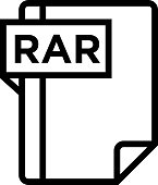 istock RAR Line Icon 1386236525