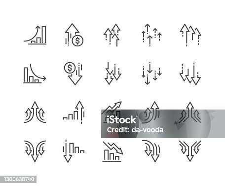 istock Line Increase and Decrease Icons 1300638740