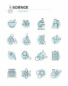 Vector Line Science Icons set