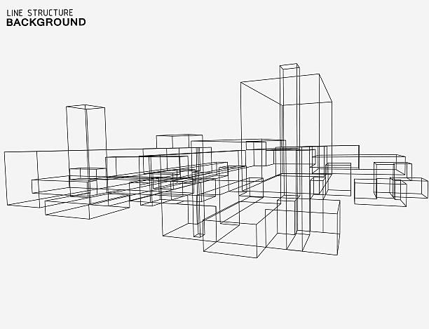 line structure background line structure background architecture drawings stock illustrations