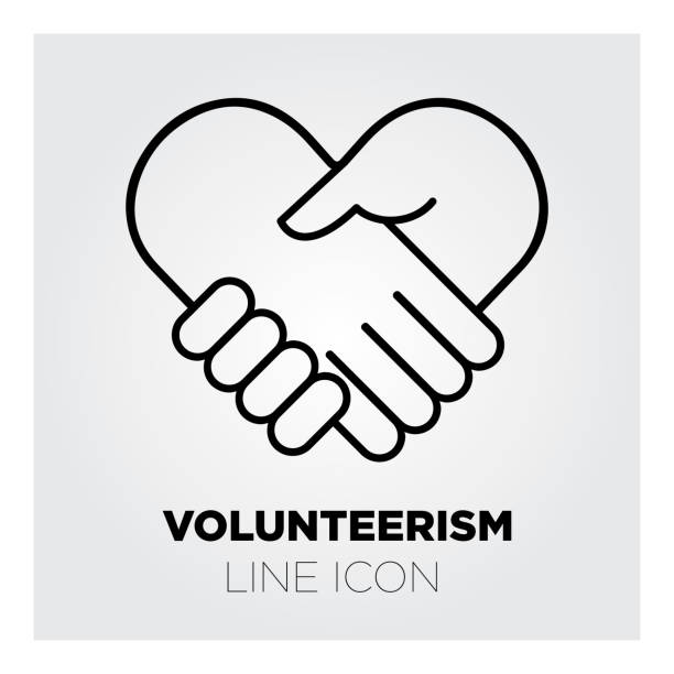 Line vector icon illustration of volunteerism. vector art illustration