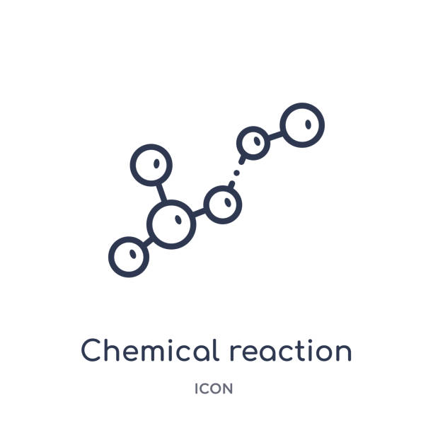 Linear chemical reaction icon from Chemistry outline collection. Thin line chemical reaction vector isolated on white background. chemical reaction trendy illustration Linear chemical reaction icon from Chemistry outline collection. Thin line chemical reaction vector isolated on white background. chemical reaction trendy illustration chemical reaction stock illustrations