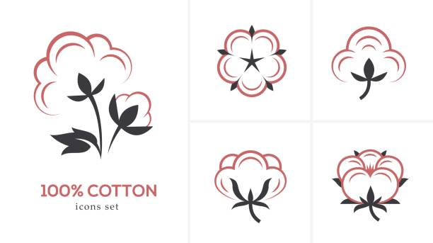 Linear cotton icon set. Linear cotton icon set isolated on white background. cotton stock illustrations
