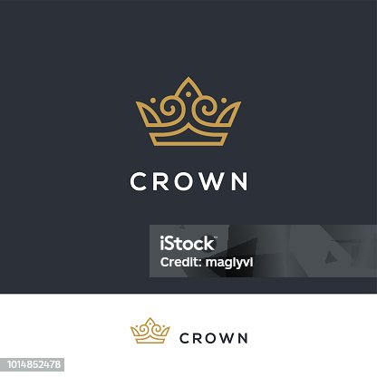 istock Linear elegant crown icon. 1014852478