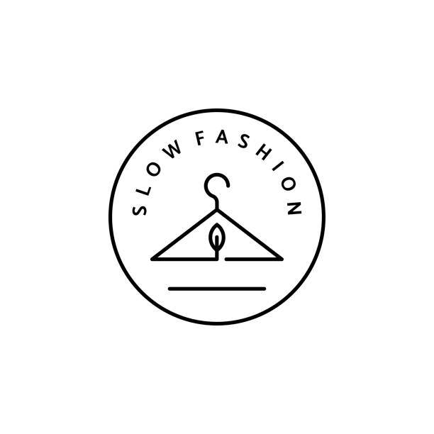 lineare icon slow fashion - sustainability fashion stock-grafiken, -clipart, -cartoons und -symbole