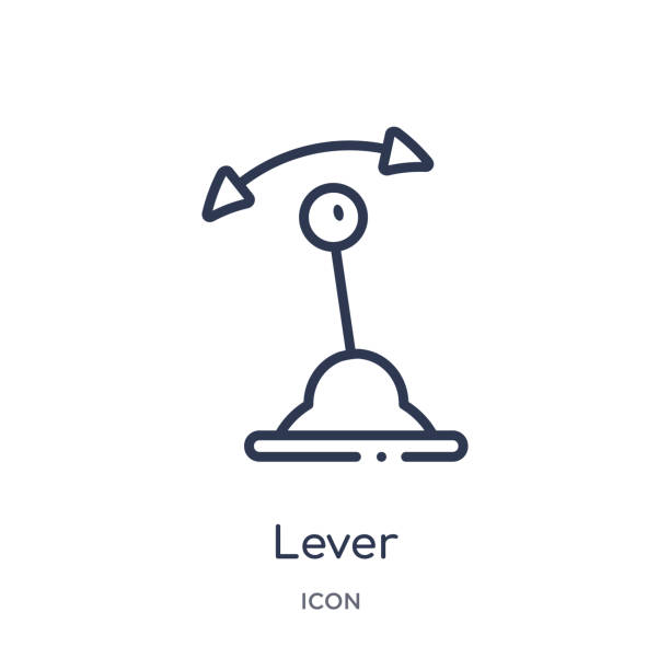 Linear lever icon from Industry outline collection. Thin line lever icon isolated on white background. lever trendy illustration Linear lever icon from Industry outline collection. Thin line lever icon isolated on white background. lever trendy illustration shift knob stock illustrations