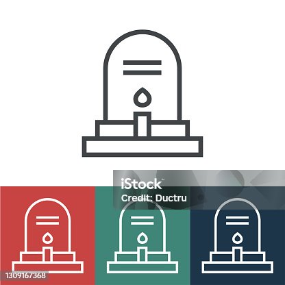 istock Linear vector icon with tombstone 1309167368