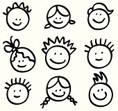 istock lineart children head cartoons 109182016