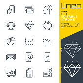 istock Lineo Editable Stroke - Banking and Finance line icons 1189107315