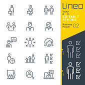 istock Lineo Editable Stroke - Business People line icons 1165854277