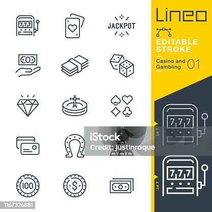 istock Lineo Editable Stroke - Casino and Gambling line icons 1167326881