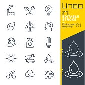istock Lineo Editable Stroke - Ecology and Recycling line icons 831362856