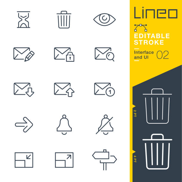 Lineo Editable Stroke - Interface and UI line icons Vector Icons - Adjust stroke weight - Expand to any size - Change to any colour garbage stock illustrations