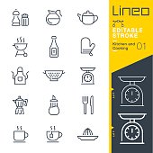 istock Lineo Editable Stroke - Kitchen and Cooking line icons 832192554
