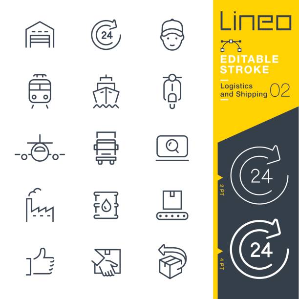 Lineo Editable Stroke - Logistics and Shipping line icons Vector Icons - Adjust stroke weight - Expand to any size - Change to any colour plant symbols stock illustrations
